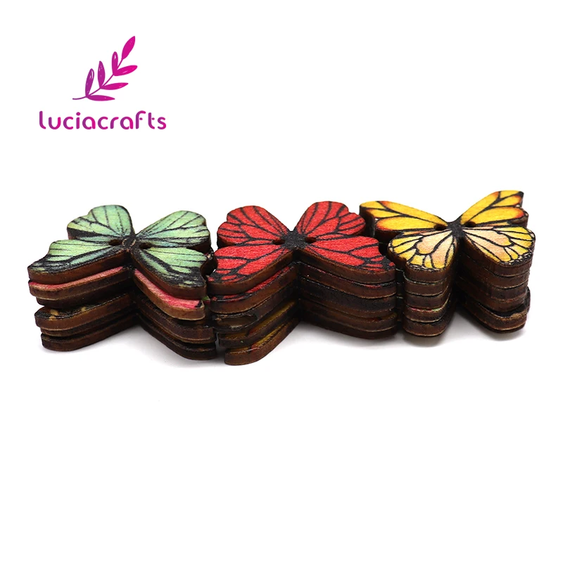 Распродажа! Lucia crafts 24 шт. 21*28 мм с 2 отверстиями смешанные DIY деревянные пуговицы одежды шитье, скрапбукинг, аксессуары CH1239