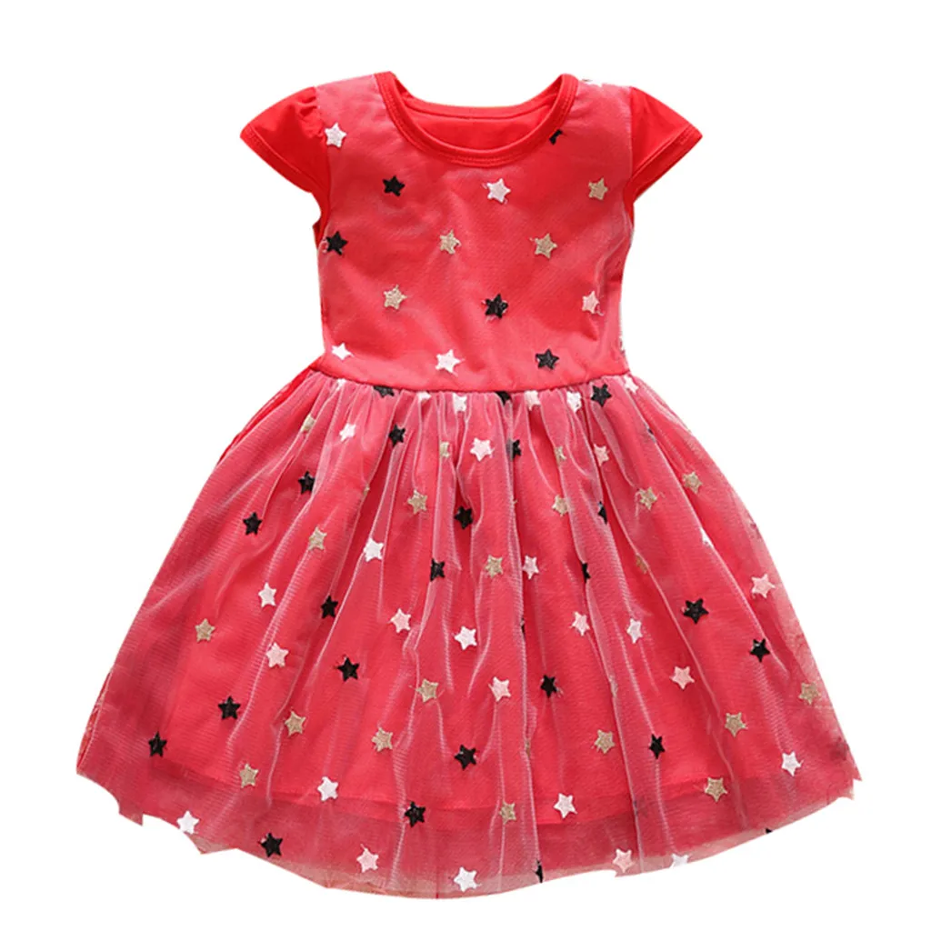 Платье с круглым вырезом для маленьких девочек платье трапециевидной формы