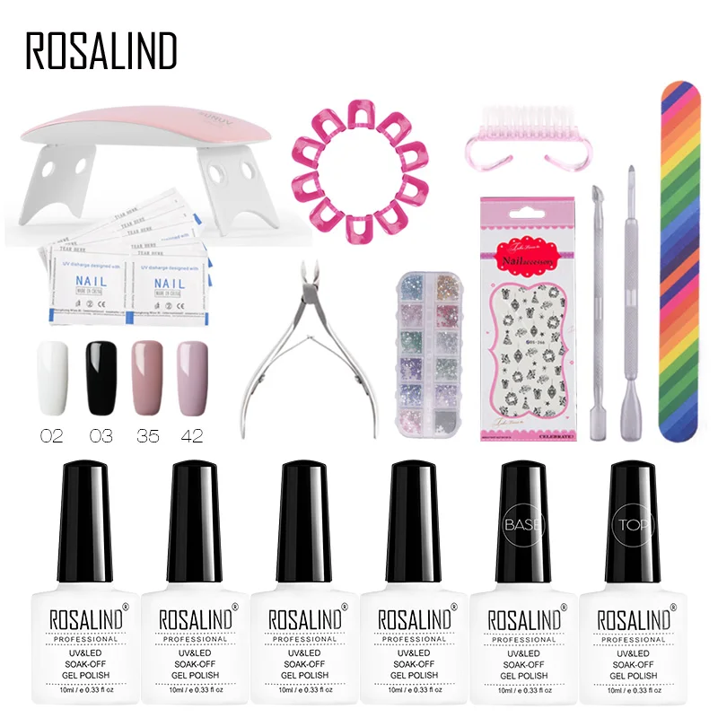 

ROSALIND Gel Nail Polish Set For Manicure Acrylic Soak Off Gel Varnish For Nail Art Design UV Dryer Nail Extension Tool kit