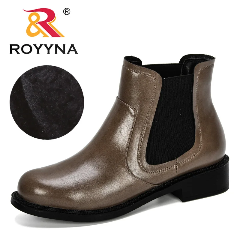 ROYYNA Новое поступление 2019 года Модные Стильные демисезонные женские ботильоны из