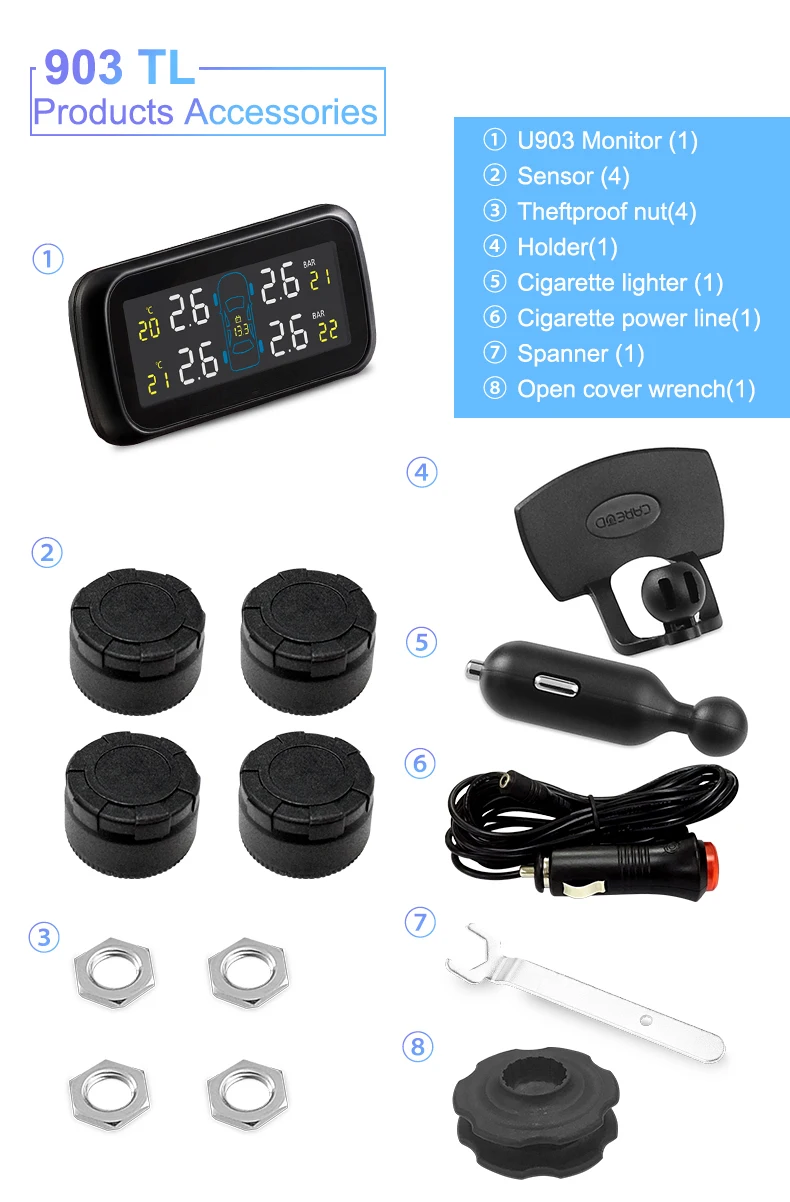 TPMS автомобильная система сигнализации давления в шинах 4 внешний/внутренний датчик сигнализации для hyundai/honda/toyota/nissan/vw автомобиля