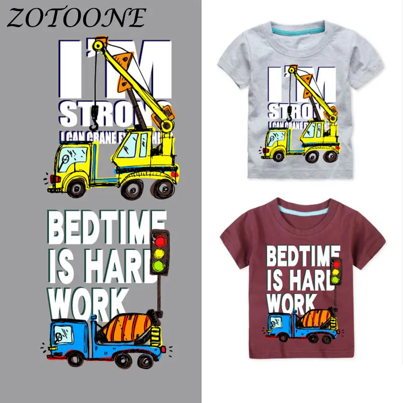 Термоклейкие нашивки ZOTOONE в виде экскаватора с сердцем нашивка для детской