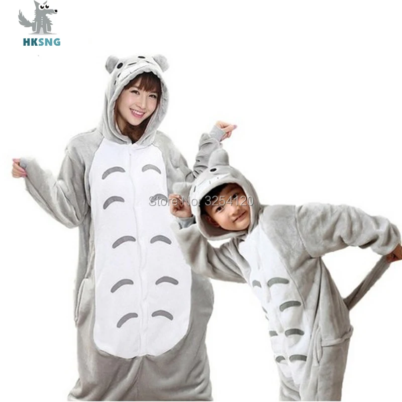 Фланелевые пижамные комплекты HKSNG Totoro с героями мультфильмов Миньоны панды тигра