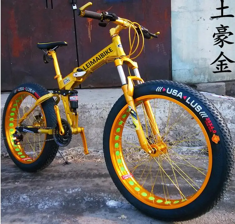 Складной велосипед для снега толстые велосипеды 26*4 0 дюймов 21/24/27/30 скоростей 26*17