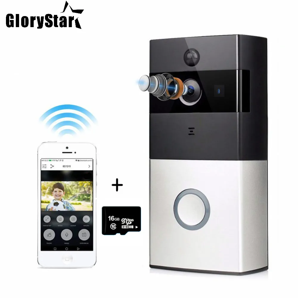 

IP-видеодомофон Glory с Wi-Fi, видеодомофон с кольцом, для квартир, инфракрасная сигнализация, беспроводной дверной звонок, камера