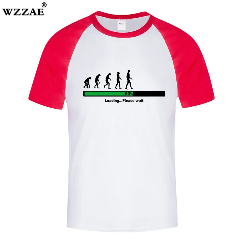 Футболка WZZAE Evolution Loading пожалуйста подождите Мужская футболка с теорией Большого