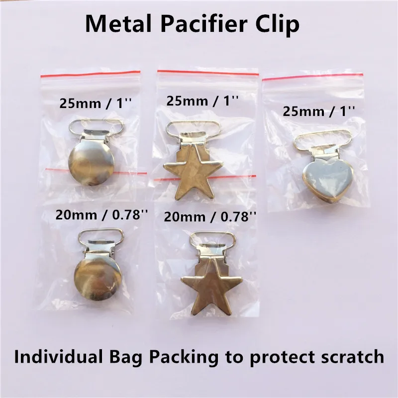 50 шт./лот серебристый металлический зажим для детской соски 1 дюйм 2 5 см подтяжки