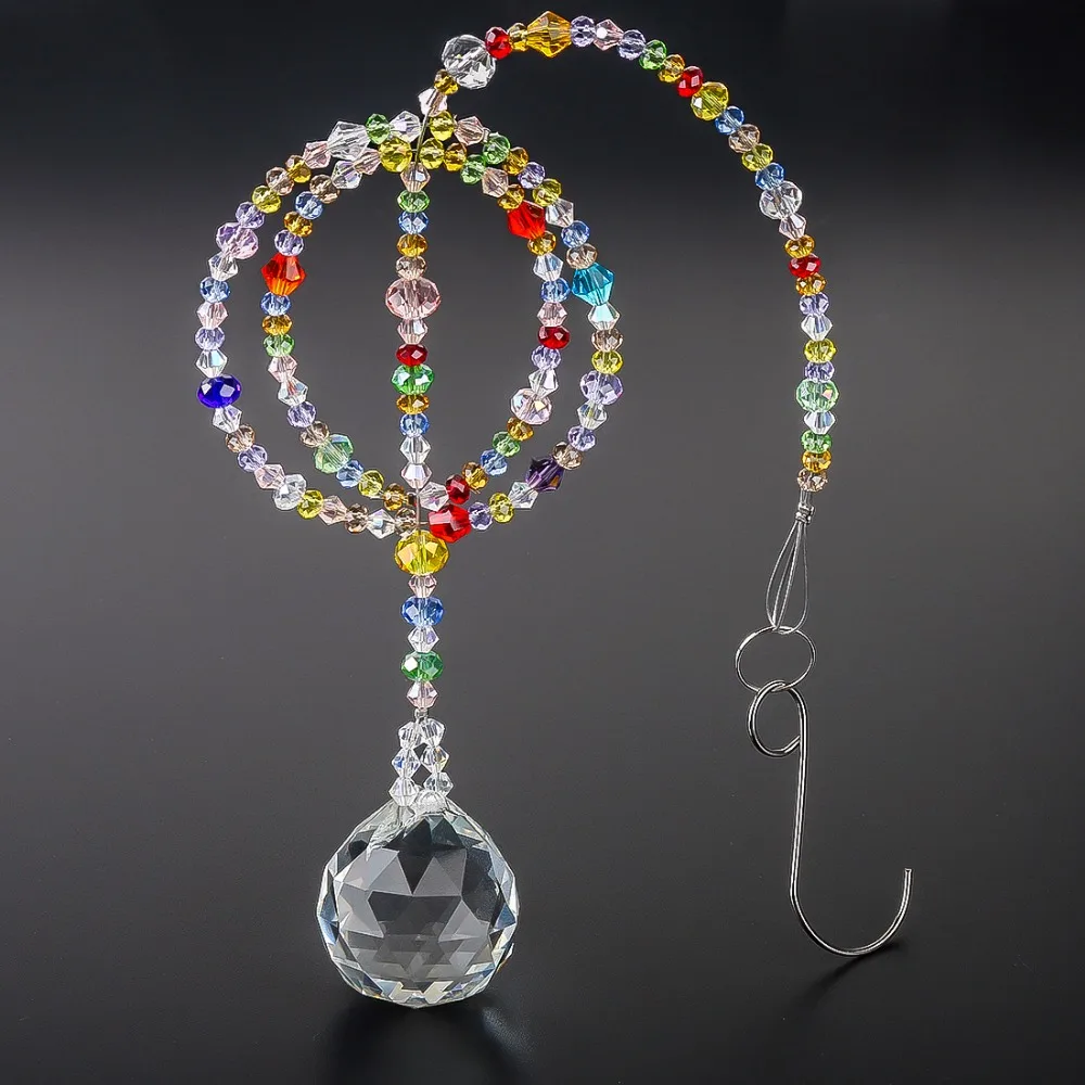 H& D чакра Suncatcher хрустальные призмы ручной работы Радужный шар подвеска-маятник 30 мм домашнее окно коллекция солнцезащитный Ловец декоративная