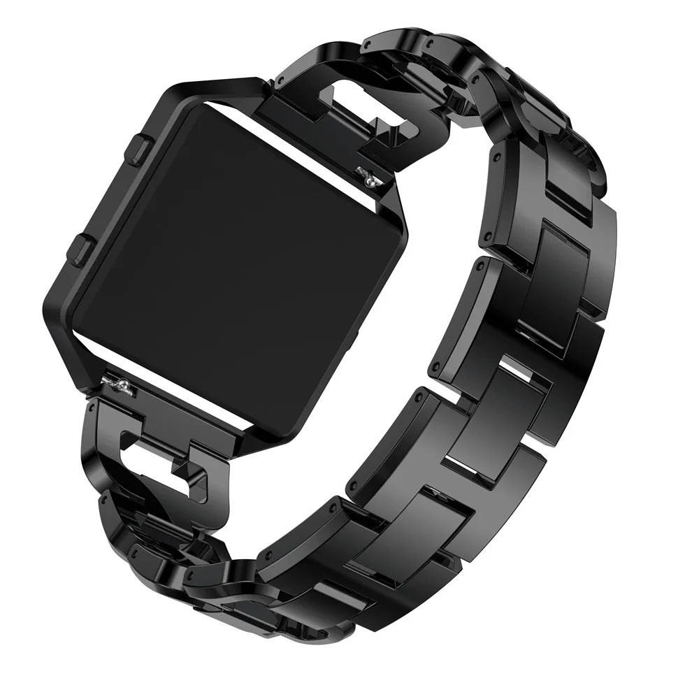 23 мм сменные часы из нержавеющей стали ремешок для Fitbit Blaze умные наручные часы аксессуары для часов черный со стразами
