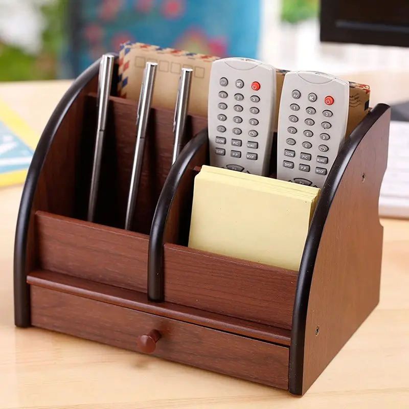 5-отсек роскошный коричневый деревянный офисный Настольный