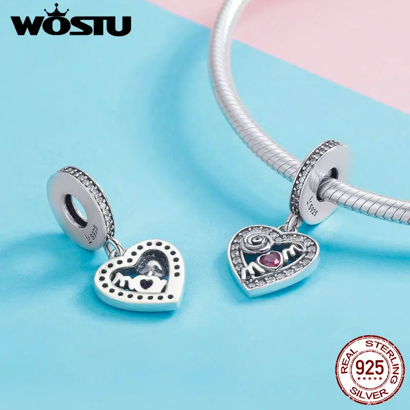 WOSTU 2020 подвеска из стерлингового серебра 925 пробы с розами для всей семьи