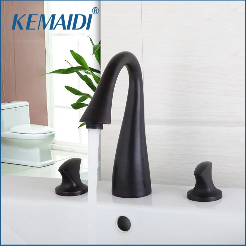 KEMAIDI кран для ванной комнаты масло втирают бронзовые смесители черный комплект