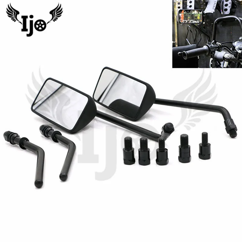Универсальное зеркало отражатель для мотоцикла прямоугольное черное заднего
