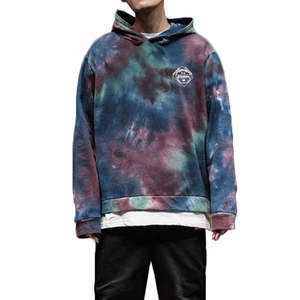 Японский скейтборд хип-хоп толстовка с капюшоном граффити Swag Tie Dyeing Psychedelic панк рэп худи поддельные две части мужские свитшоты с капюшоном