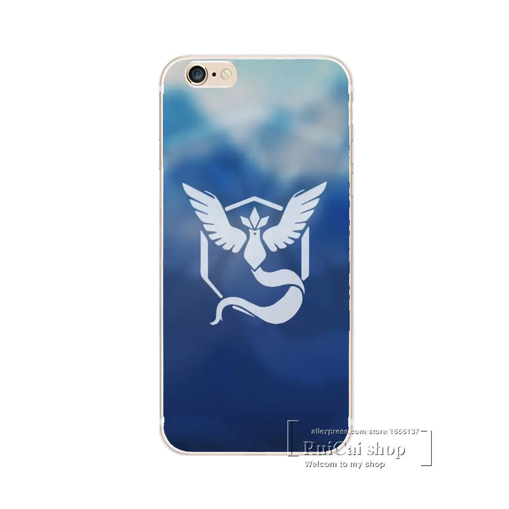 Pokemons Go Game Team Valor Mystic Instinct Soft Silicone Cases For iphone 6 6S 6Plus Plus Phone Cover TPU Coque |