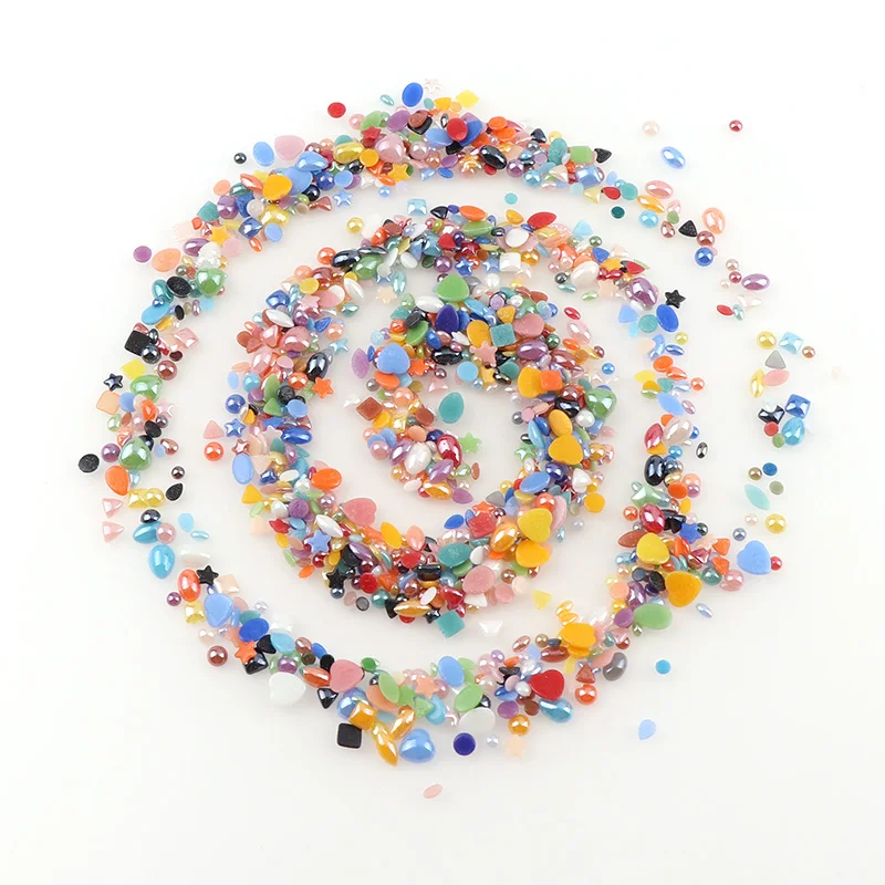 500 шт Случайные микс сердце звезда круглая овальная керамика Стразы Flatback Шарм Для