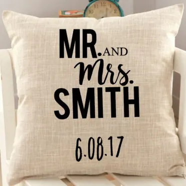 Персонализированные свадебные подушки Mr & Mrs для пар вечерние новобрачных|cover