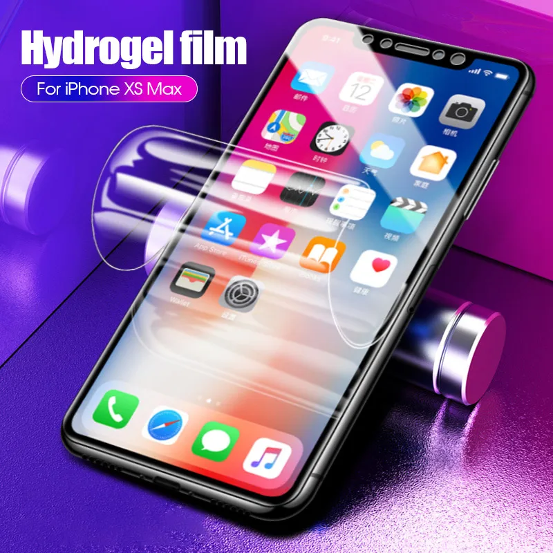 Полное покрытие мягкая Гидрогелевая пленка для iPhone 6 6S 7 8 Plus X 10 Xs Max Xr Защита экрана