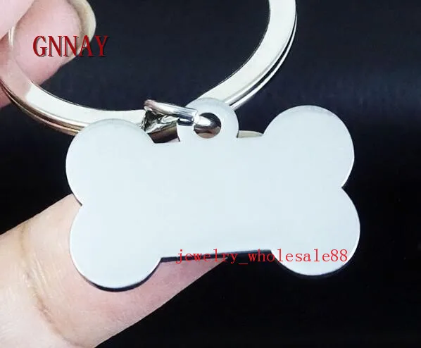 GNAYY Jewelry Lot 5pcs Polished Stainless Steel Large Dog Tag dog bone Keychain Pendant accessories Key Chains rings for men | Украшения и