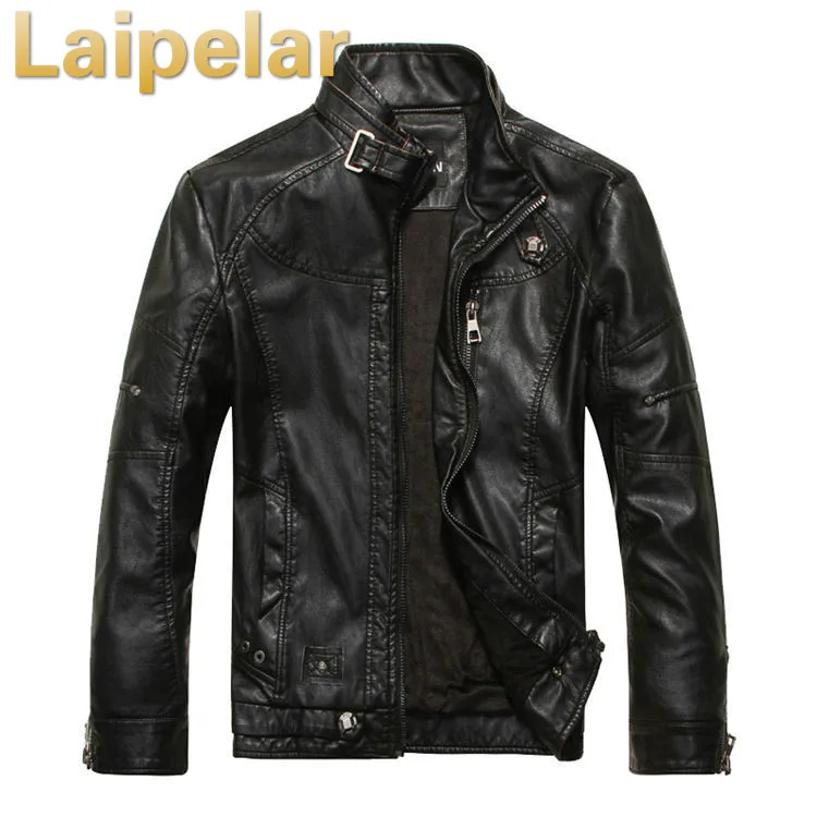 

Men Autumn Winter Leather Jacket Motorcycle Leather Jackets Male Business Casual Coats Brand Clothing Laipelar Faux Leather Coat