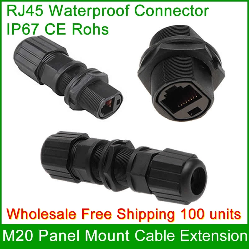 Бесплатная доставка оптовая продажа 100 шт. RJ45 Ethernet водонепроницаемый разъем