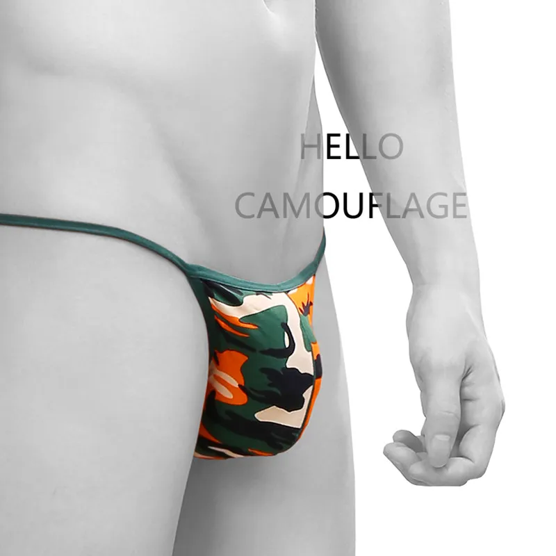 Трусы бикини мужские с принтом пикантное нижнее белье из модала дышащее мешочком