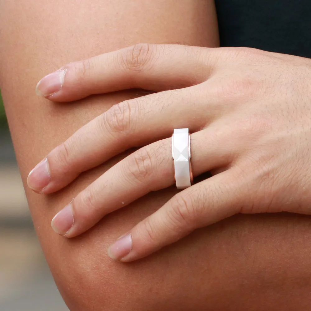 Золотое кольцо из нержавеющей стали кольца для мужчин керамика оптовая продажа