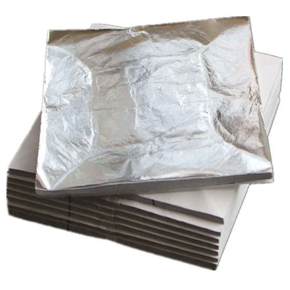 

14 X 14 cm Imitation Silver Leaf 100/500/1000 Sheets Foil Aluminum Leaf Gilding Crafting, Arts Project, Furniture Decoration