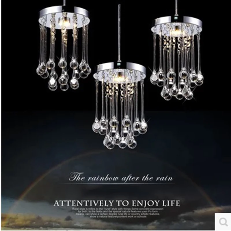 Modern led crystal pendant light 3 sources aisle lamp fashion round | Освещение