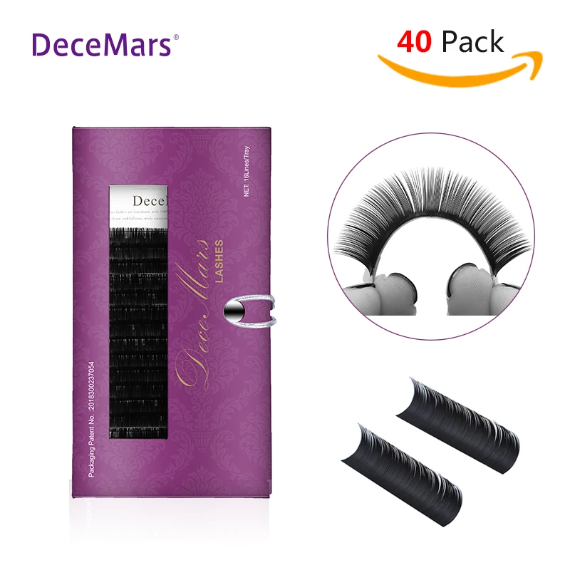 DeceMars 40 шт./лот, наращивание ресниц, синтетические J, B, C, D, объем, наращивание ресниц, поставки, Индивидуальные ресницы, наращивание ресниц
