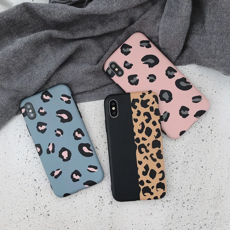 Роскошный IMD чехол для телефона с леопардовым принтом iphone 8 7 6 6s plus XR XS Max X модный