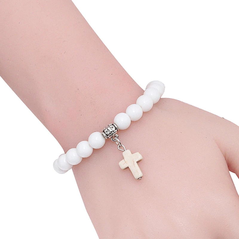 Женский винтажный браслет в стиле бохо с бусинами из натурального камня|Плетеные