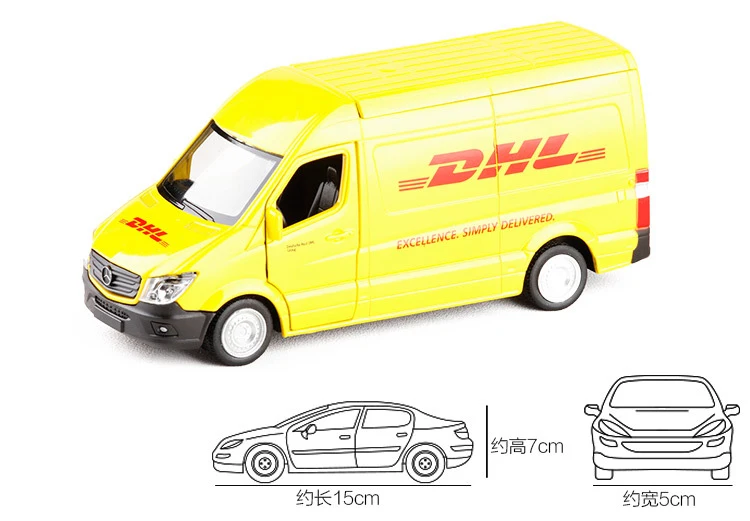 Высокая модель игрушечного автомобиля RMZ City 1:36 из металла Benz Sprinter DHL Express модель автобуса из сплава отлично подходит для детей Коллекция подарков