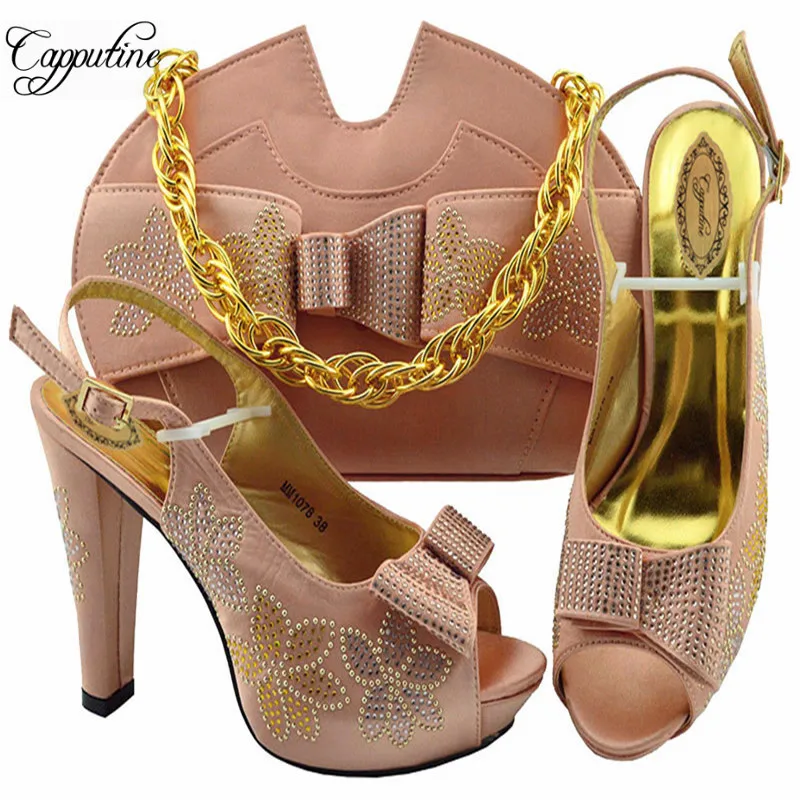 Новое поступление итальянские туфли и сумки Capputine с кристаллами подходящие к