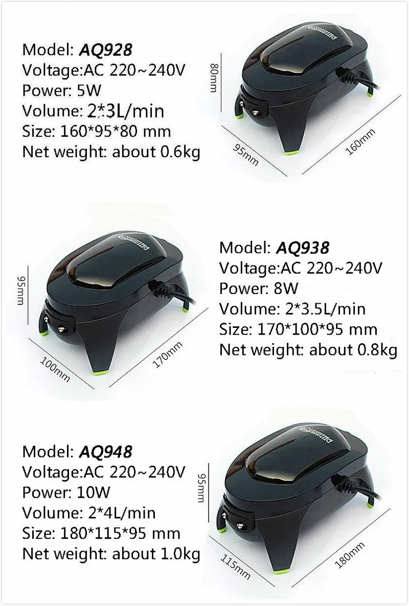 Super Aquarium Air Pump Fish Tank Compressor For Adjustable Silent Quiet Control Accessories | Дом и сад