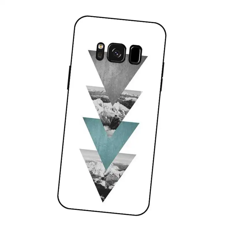 P233 Triangle Art Black Silicone Case Cover For Samsung Galaxy S5 S6 S7 S8 S9 S10 5G S10E S11 S11E Lite Edge Plus |