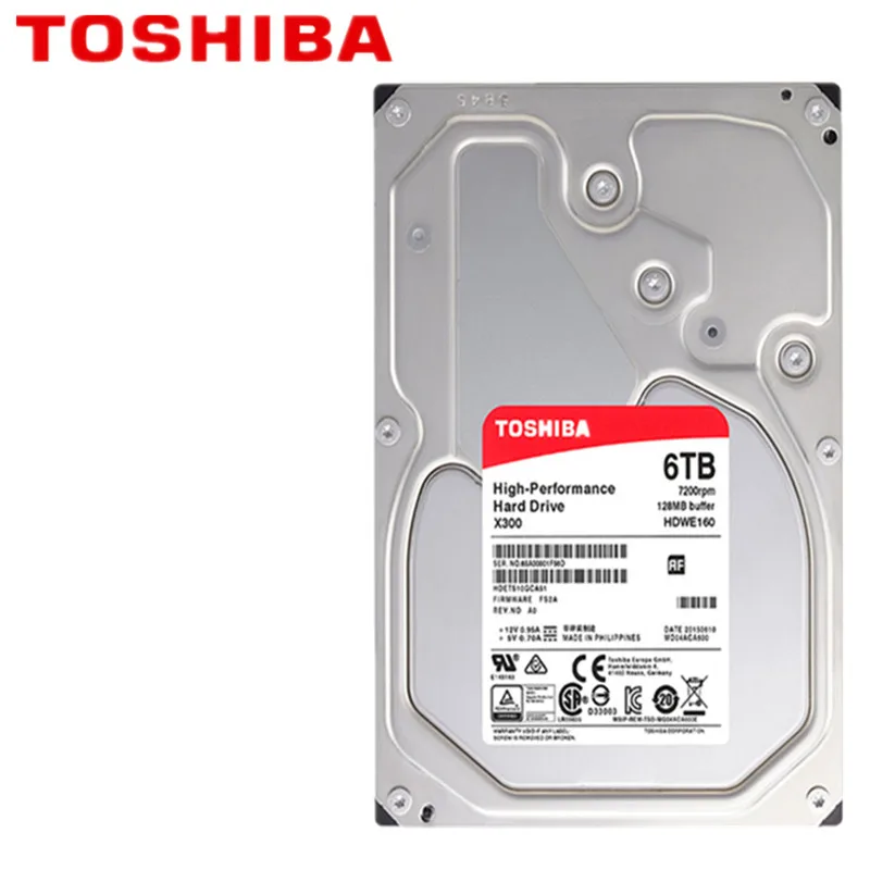 Toshiba 6 ТБ механический настольный жесткий диск HDD HDWE160 128 Мб кэш памяти 7200 об/мин 3 5