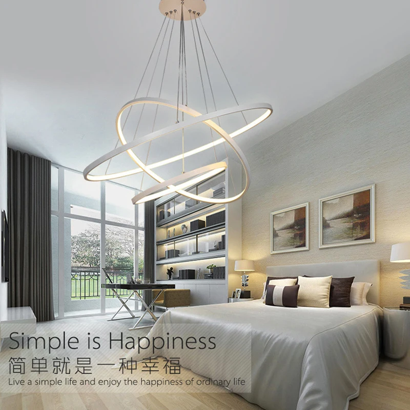 

Modern Pendant Light Ring Circle Shape LED Light Hang Ceiling Fixture For Dining Room ,Bed Room And Living Room etc.