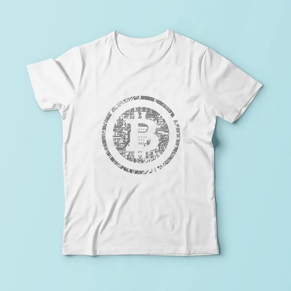 Футболка мужская с дизайном Интегрированной печатной платы биткоина новинка 2018