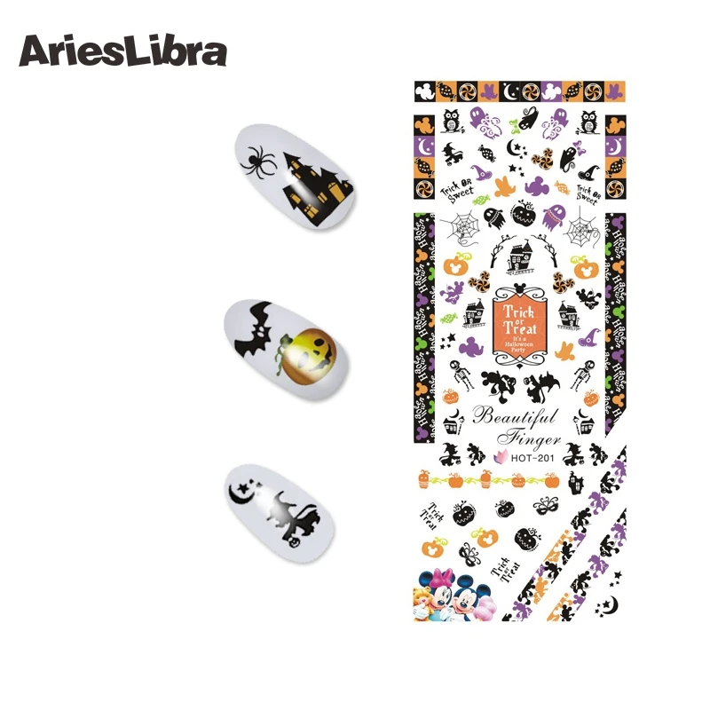 Наклейка AriesLibra на Хэллоуин дизайн ногтей переводная наклейка ногти аксессуары