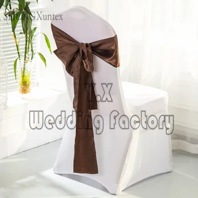 

Good Looking 50pcs White Spandex Chair Cover +50pcs baby blue Satin Chair Sashes for wedding and banquet hotel decorations