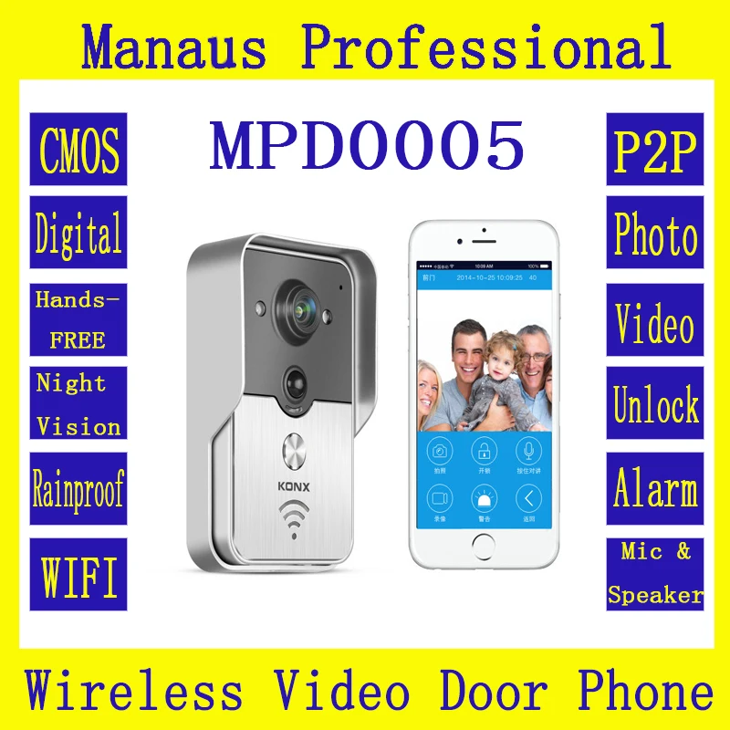 

Wifi 720P video door phone doorbell Wireless camera Intercom Support IOS Android for iPad Smart Phone Tablet Remote monitor D5a