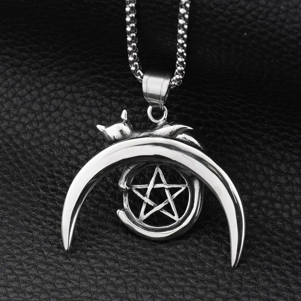 2018 новый хип-хоп Goofan классический пентаграмма кошка диск Кулон ожерелье из