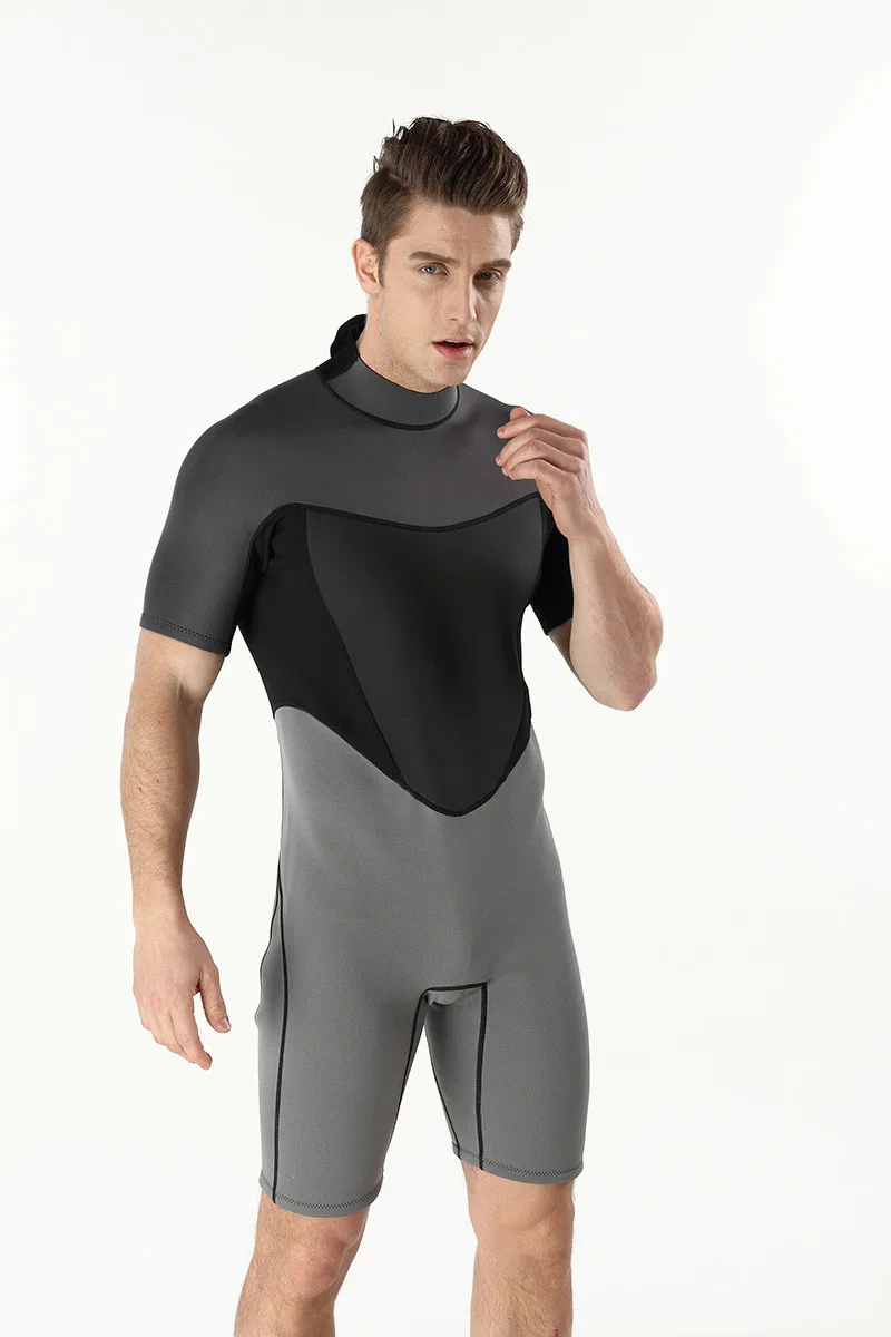 

2MM Men's Scuba Diving Suit Warm Diving Suit Short Sleeved Short Pants Submersible Suit Size S-XXL MYMY091-MY093