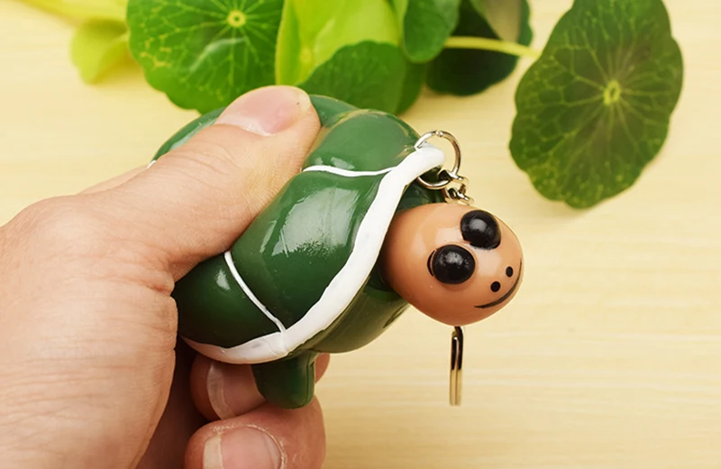 Telescopic Head Tortoise Keychain Anti-stress Funny Jokes Kids Toys for Children Adults Stress Relief Turtle Key Ring Toy Gifts