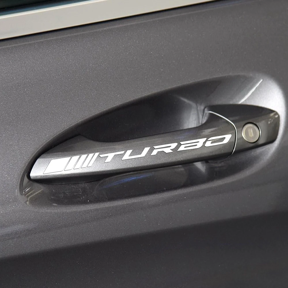 Reflective Vinyl Decal Door Handle Doorknob Turbo Logo Stickers For Benz Mercedes Amg sport W211 W204 W210 W205 C63 CLA CLE AMG |