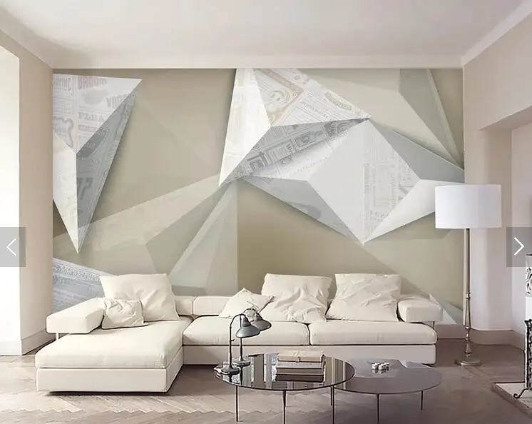Пользовательские 3D papel де parede геометрические креативные абстрактные газетные