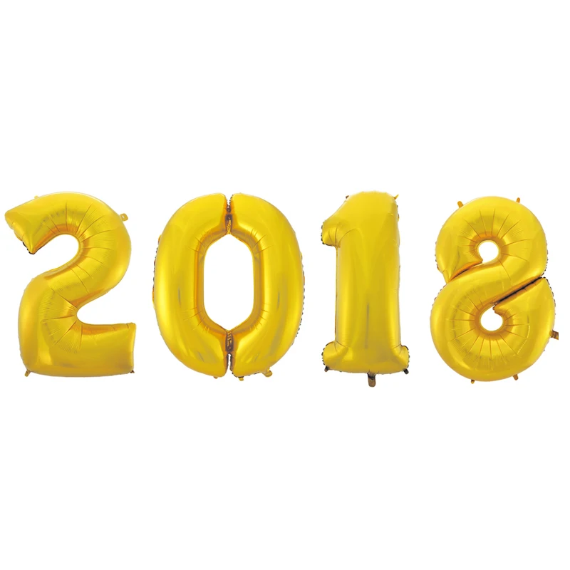 4 шт. номер 2018 Фольга шары мультфильм цифра воздушные Happy новогоднее