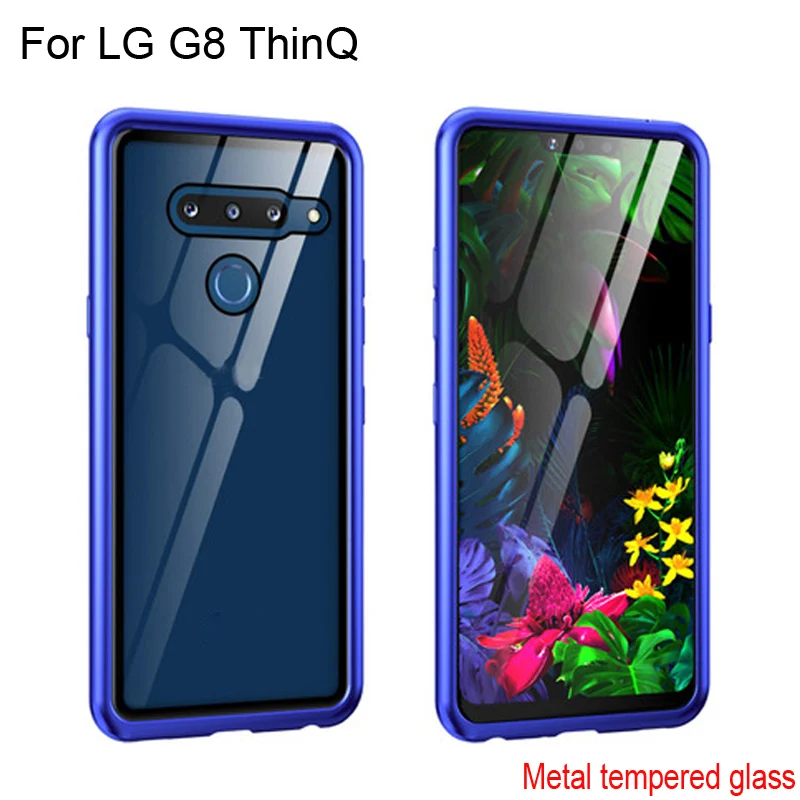 Защитный чехол для LG G8 ThinQ с металлической рамкой, прозрачная задняя крышка из закаленного стекла, чехол s для LG G8 ThinQ, металлический бампер LGG8ThinQ