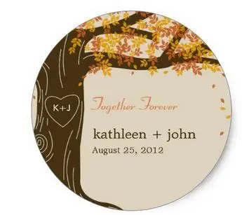 

1.5inch Oak Tree Fall Wedding Favor Sticker